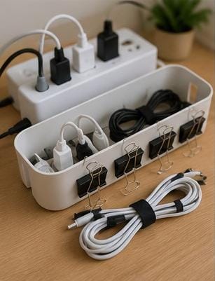 Organização de fios e carregadores