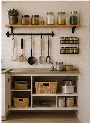 Organização de cozinha pequena gastando pouco