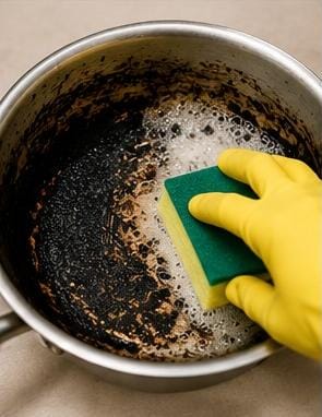 Como limpar panela queimada sem esforço