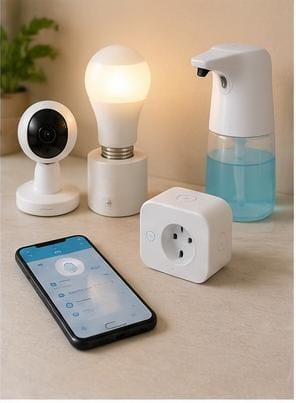 Produtos inteligentes que ajudam a automatizar tarefas e facilitar a rotina doméstica.