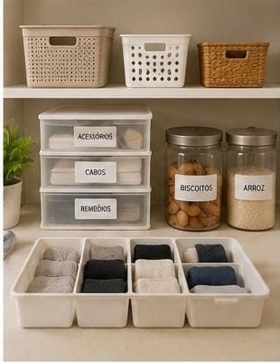 Itens simples de organização doméstica que ajudam a manter a casa arrumada e funcional.