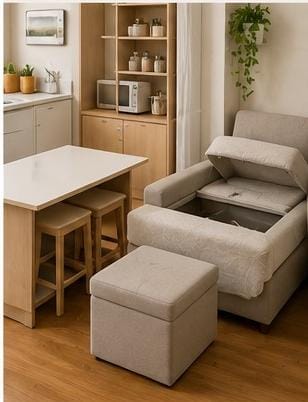 Produtos práticos para organização e otimização de ambientes pequenos.