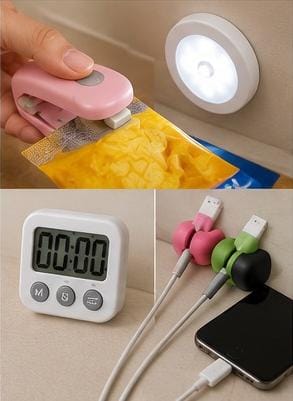 Gadgets acessíveis que ajudam a facilitar tarefas domésticas do dia a dia.