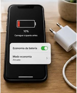 Celular com bateria descarregando rapidamente e possíveis ajustes para melhorar a autonomia.