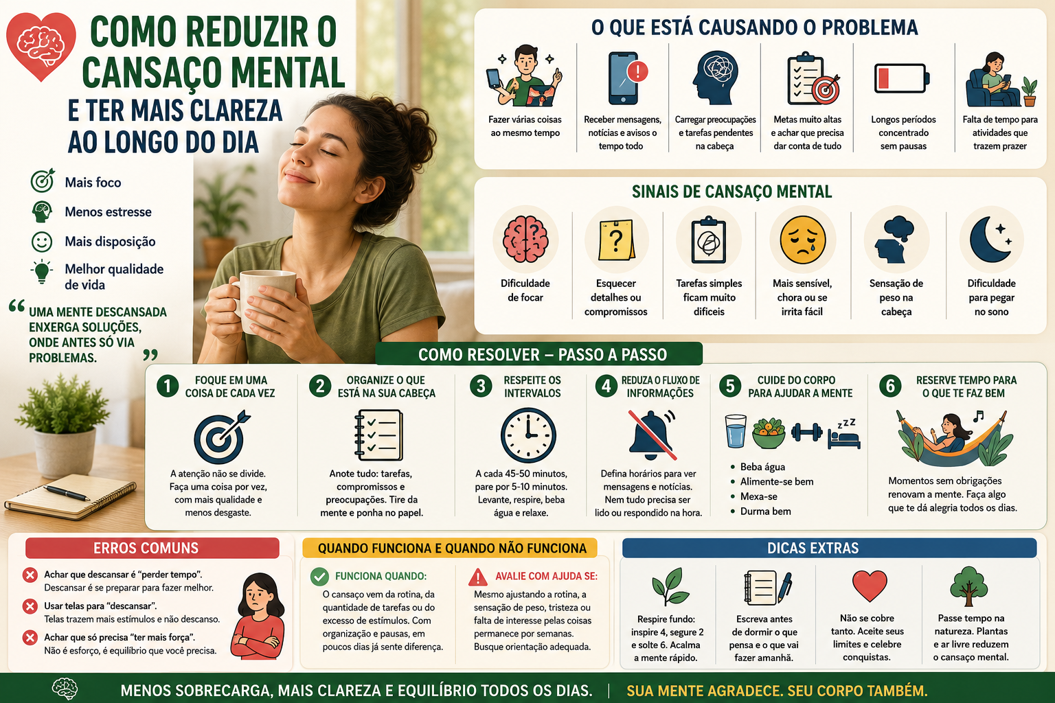Como reduzir o cansaço mental e ter mais clareza ao longo do dia