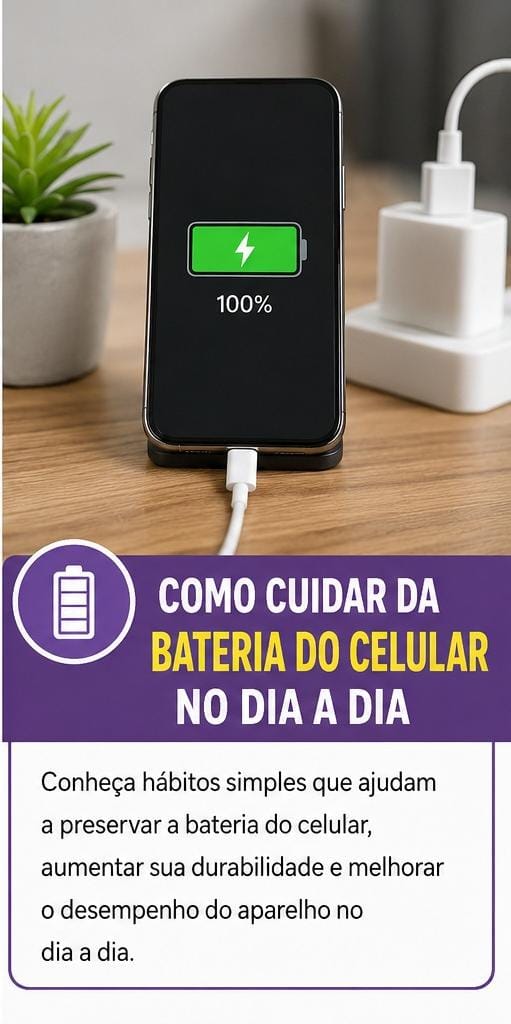 Conheça hábitos simples que ajudam a preservar a bateria do celular, aumentar sua durabilidade e melhorar o desempenho do aparelho no dia a dia.