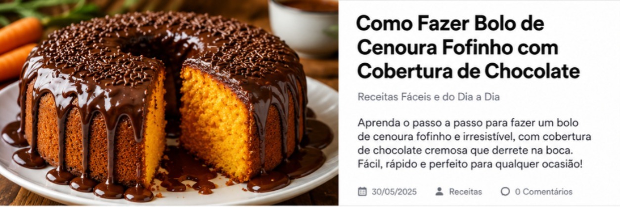 Como Fazer Bolo de Cenoura Fofinho com Cobertura de Chocolate