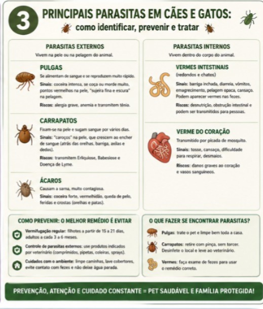 Principais parasitas em cães e gatos: como identificar, prevenir e tratar