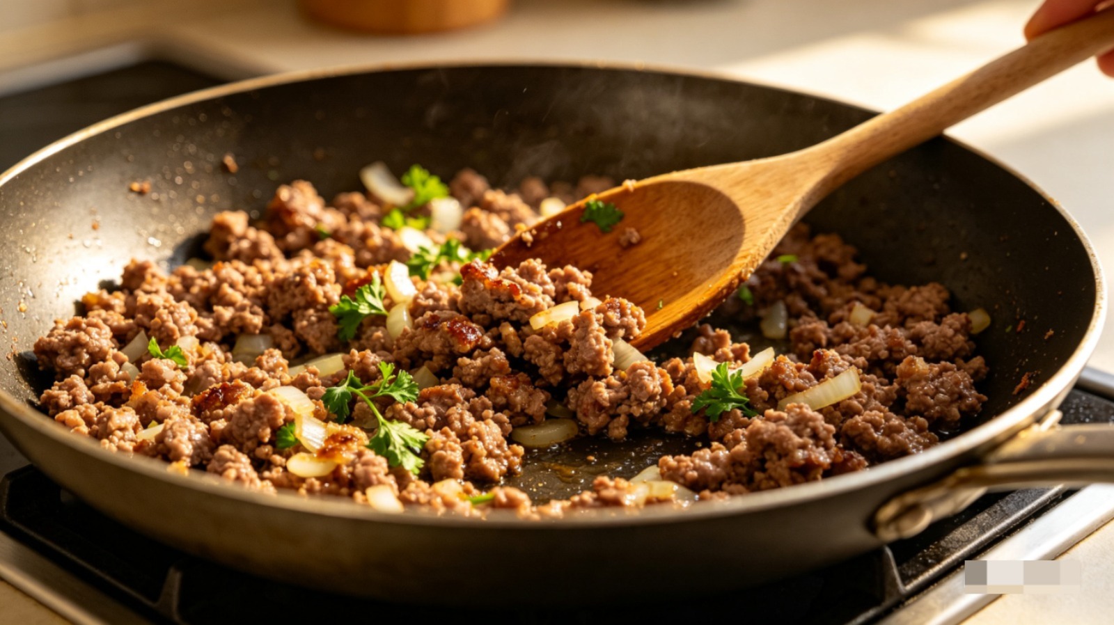 Carne moída soltinha, dourada e bem temperada