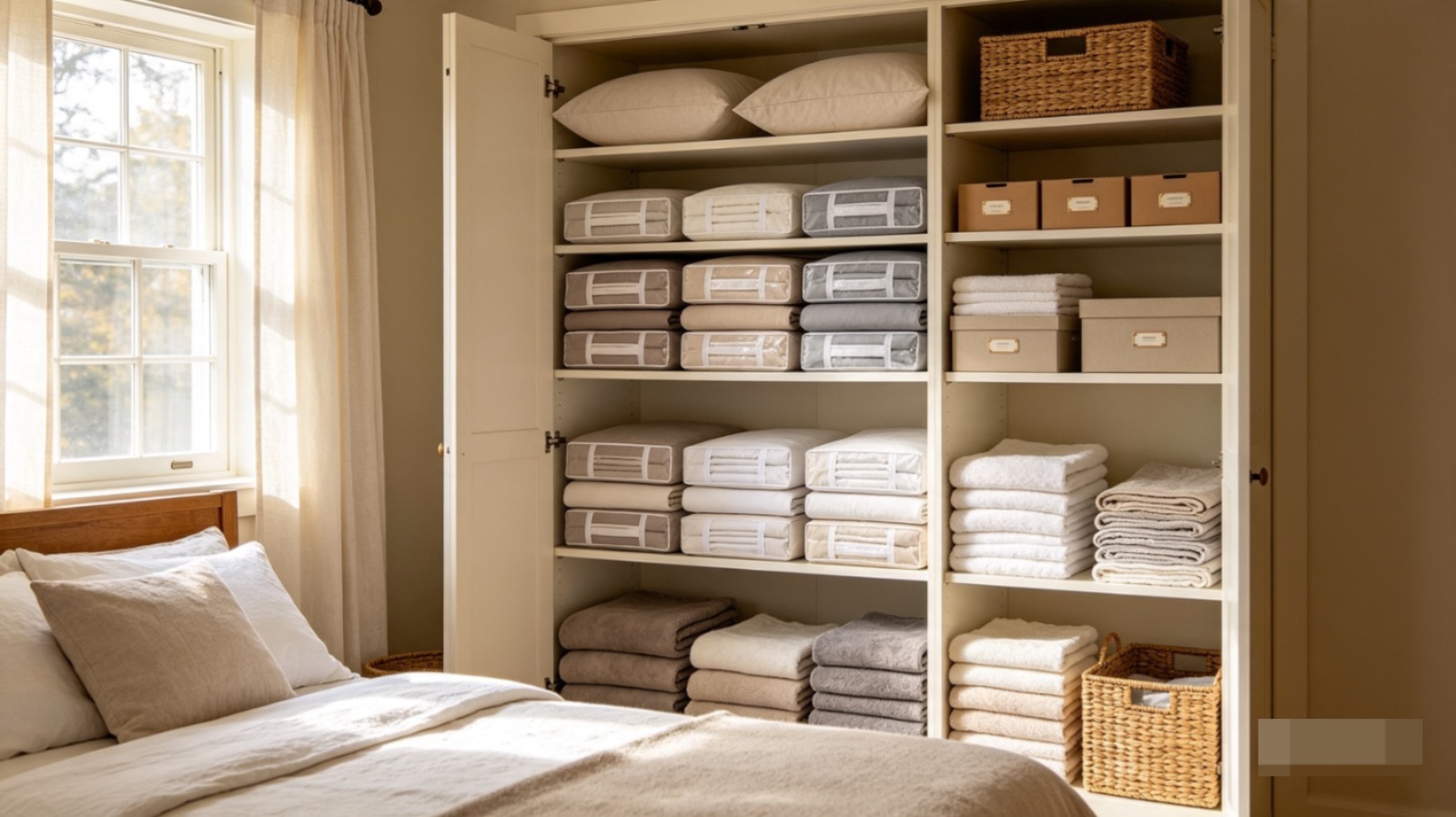 Como organizar roupas de cama e banho no armário para ganhar espaço e achar tudo rápido
