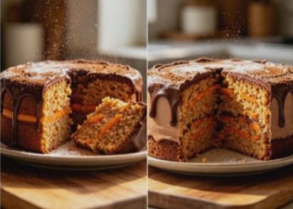Bolo de Cenoura com Cobertura de Chocolate Cremosa e Macia